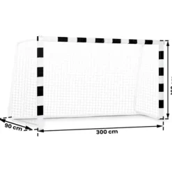 Bramka do piłki nożnej 300 x 160 x 90 cm NS-460 czarno-biała