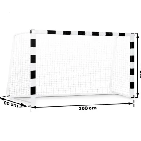 Bramka do piłki nożnej 300 x 160 x 90 cm NS-460 czarno-biała