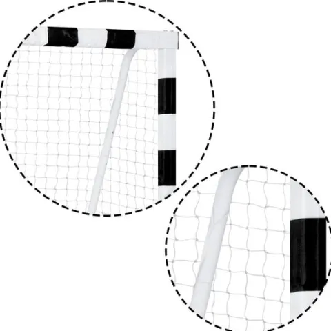 Bramka do piłki nożnej 300 x 200 x 120 cm NS-465 czarno-biała