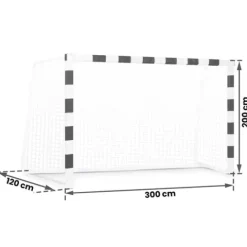 Bramka do piłki nożnej 300 x 200 x 120 cm NS-465 czarno-biała
