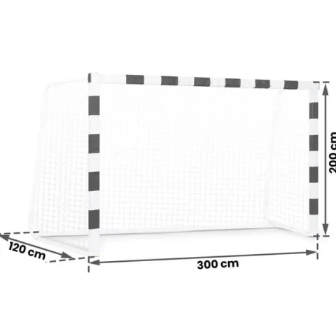 Bramka do piłki nożnej 300 x 200 x 120 cm NS-465 czarno-biała