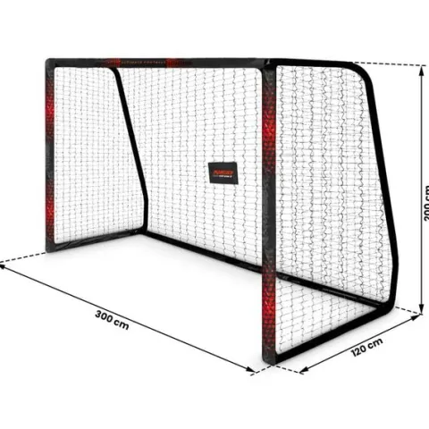 Bramka do piłki nożnej 300 x 200 x 120 cm NS-473 czarno-czerwona