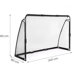 BRAMKA PIŁKARSKA 240X160X80 STAL SIATKA PE DLA DOROSŁYCH I DZIECI