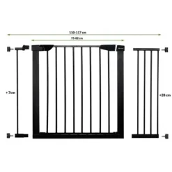 Bramka zabezpieczająca bramka rozporowa 75-117cm czarna
