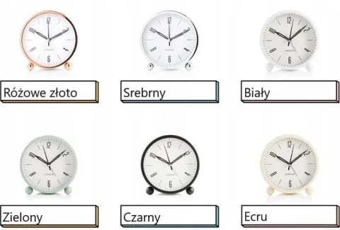 BUDZIK ZEGAREK BEZGŁOŚNY CICHY ZEGAR BEZ TYKANIA