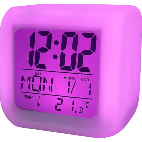 Budzik zegarek świecący kameleon termometr temperatura data wyświetlacz led