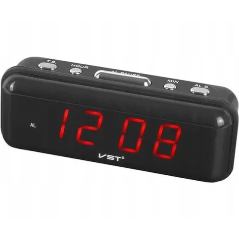 Budzik zegar elektroniczny cyfrowy LED 24h głośny alarm drzemka