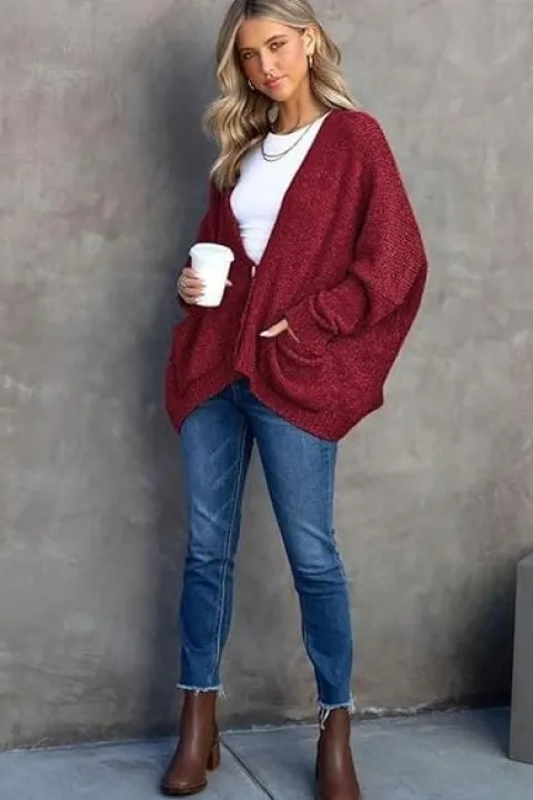 Byoauo Miękki sweter damski na guziki kardigan r.XXL