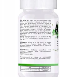 120CAPS 1000MG ASHWAGANDHA PREMIUM KSM-66 STRES SEN DEPRESJA ZMĘCZENIE