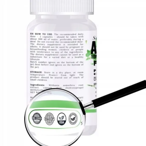 120CAPS 1000MG ASHWAGANDHA PREMIUM KSM-66 STRES SEN DEPRESJA ZMĘCZENIE