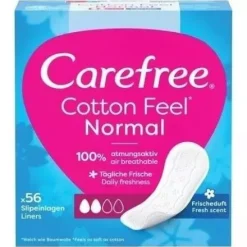 CAREFREE Cotton Wkładki higieniczne Uscented - bezzapachowe 1op. - 56szt