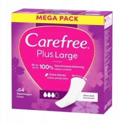 CAREFREE Plus Large wkładki higieniczne Unscented 64szt