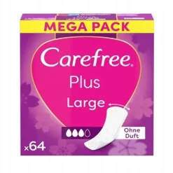 CAREFREE Plus Large wkładki higieniczne Unscented 64szt
