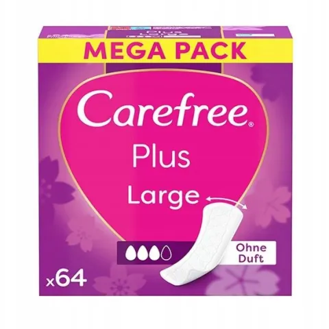CAREFREE Plus Large wkładki higieniczne Unscented 64szt
