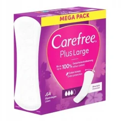 CAREFREE Plus Large wkładki higieniczne Unscented 64szt