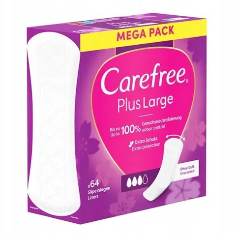 CAREFREE Plus Large wkładki higieniczne Unscented 64szt