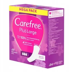 CAREFREE Plus Large wkładki higieniczne Unscented 64szt