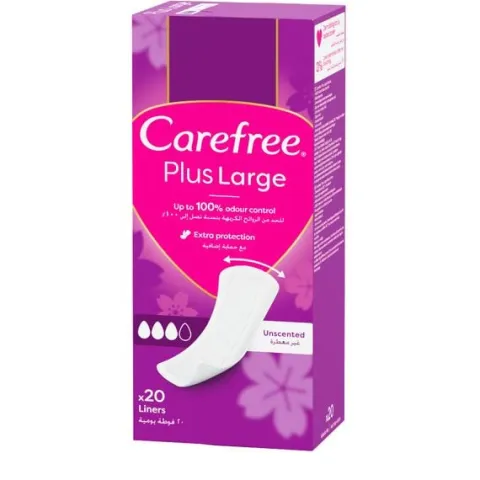 CAREFREE Wkładki higieniczne PLUS LONG 20 sztuk