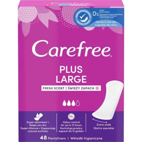 CAREFREE Wkładki higieniczne Fresh Scent - Plus Large 1op.-48szt