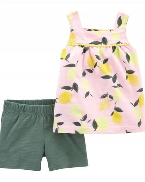 Carters Zestaw 2-el. Lniany top szorty Cytryny