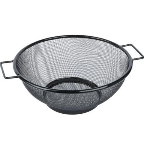Cedzak z rączkami durszlak Blackline 24,5 x 9,6 cm stal nierdzewna czarny