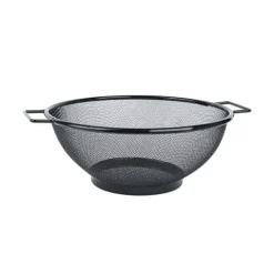 Cedzak z rączkami durszlak Blackline 24,5 x 9,6 cm stal nierdzewna czarny