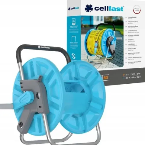 CELLFAST STOJAK ZWIJACZ BĘBEN STATYW WÓZEK NA WĄŻ OGRODOWY 60M-1/2 30M-3/4