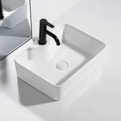 CERAMICZNA BIAŁA UMYWALKA NABLATOWA STAWIANA NA BLAT