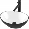 CERAMICZNA ELEGANCKA UMYWALKA NABLATOWA MATOWA CZARNA 42x34