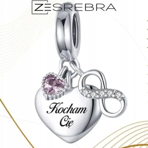 CHARMS SERCE srebro 925 NIESKOŃCZONOŚĆ GRAWER charms nieskończoność pr S925