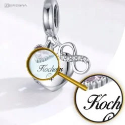 CHARMS SERCE srebro 925 NIESKOŃCZONOŚĆ GRAWER charms nieskończoność pr S925