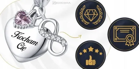 CHARMS SERCE srebro 925 NIESKOŃCZONOŚĆ GRAWER charms nieskończoność pr S925