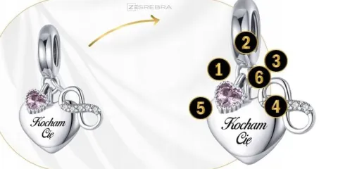 CHARMS SERCE srebro 925 NIESKOŃCZONOŚĆ GRAWER charms nieskończoność pr S925