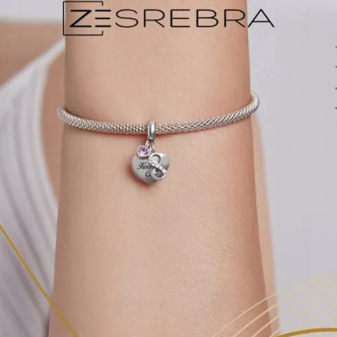CHARMS SERCE srebro 925 NIESKOŃCZONOŚĆ GRAWER charms nieskończoność pr S925