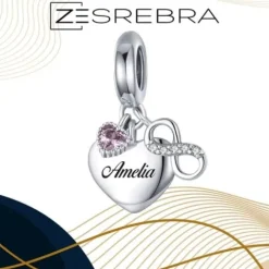 CHARMS SERCE srebro 925 NIESKOŃCZONOŚĆ GRAWER charms nieskończoność pr S925
