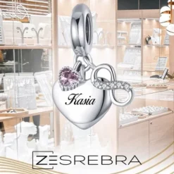 CHARMS SERCE srebro 925 NIESKOŃCZONOŚĆ GRAWER charms nieskończoność pr S925