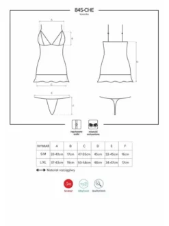 845-CHE-5 koszulka i stringi – różowa – rozkosznie! Obsessive L/XL
