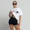 Chiara Wear - T-shirt bawełniany oversize XX BOOBIES - biały S