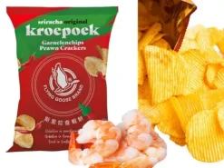 Chipsy ziemniaczane krewetkowe z sosem sriracha paprykowe chilli chrupki snacki prażynki 80g