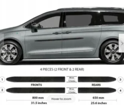 Chrysler PACIFICA - Listwy CZARNE Boczne Drzwi