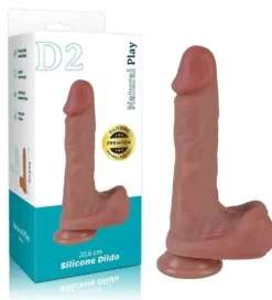 Cieliste dildo silikonowe z przyssawką