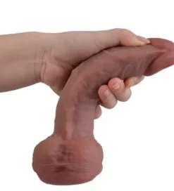 Cieliste dildo silikonowe z przyssawką