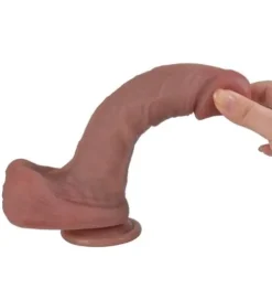 Cieliste dildo silikonowe z przyssawką