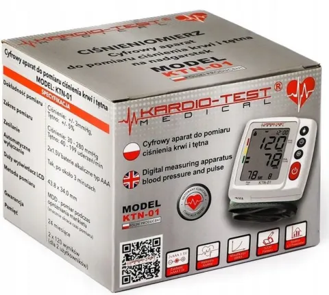 CIŚNIENIOMIERZ NADGARSTKOWY elektroniczny ARYTMIA pamięć 2x120 TECH-MED