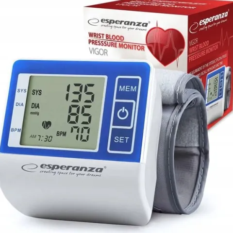 CIŚNIENIOMIERZ NADGARSTKOWY elektroniczny DUŻY WYŚWIETLACZ LCD