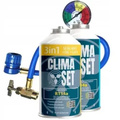 ClimaSet 3w1 R134a + gaz R134a do nabijania klimatyzacji z przewodem 800g