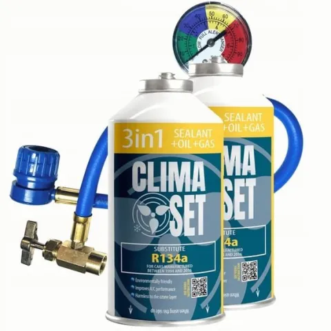 ClimaSet 2x 3w1 R134a gaz do klimatyzacji samochodowej z przewodem 700g