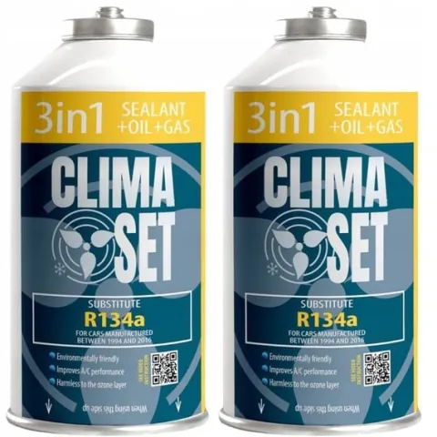 ClimaSet 2x 3w1 R134a gaz do klimatyzacji z olejem i uszczelniaczem 700g