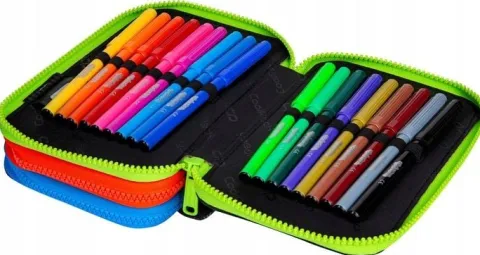 Coolpack Piórnik 3 komory z wyposażeniem kredki ołówki mazaki dla gracza