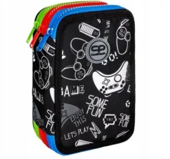 Coolpack Piórnik 3 komory z wyposażeniem kredki ołówki mazaki dla gracza